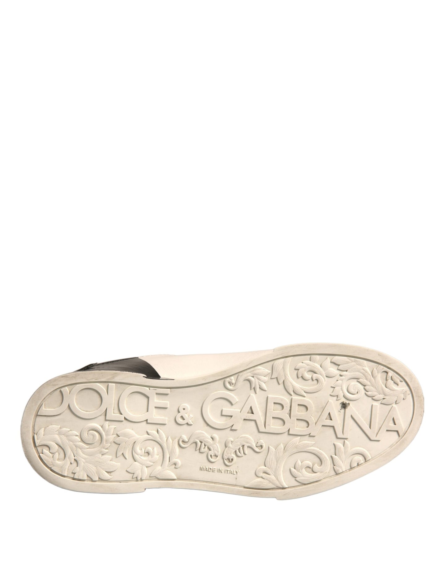 Dolce & Gabbana Weiß Schwarz Logo Portofino Turnschuhe Schuhe