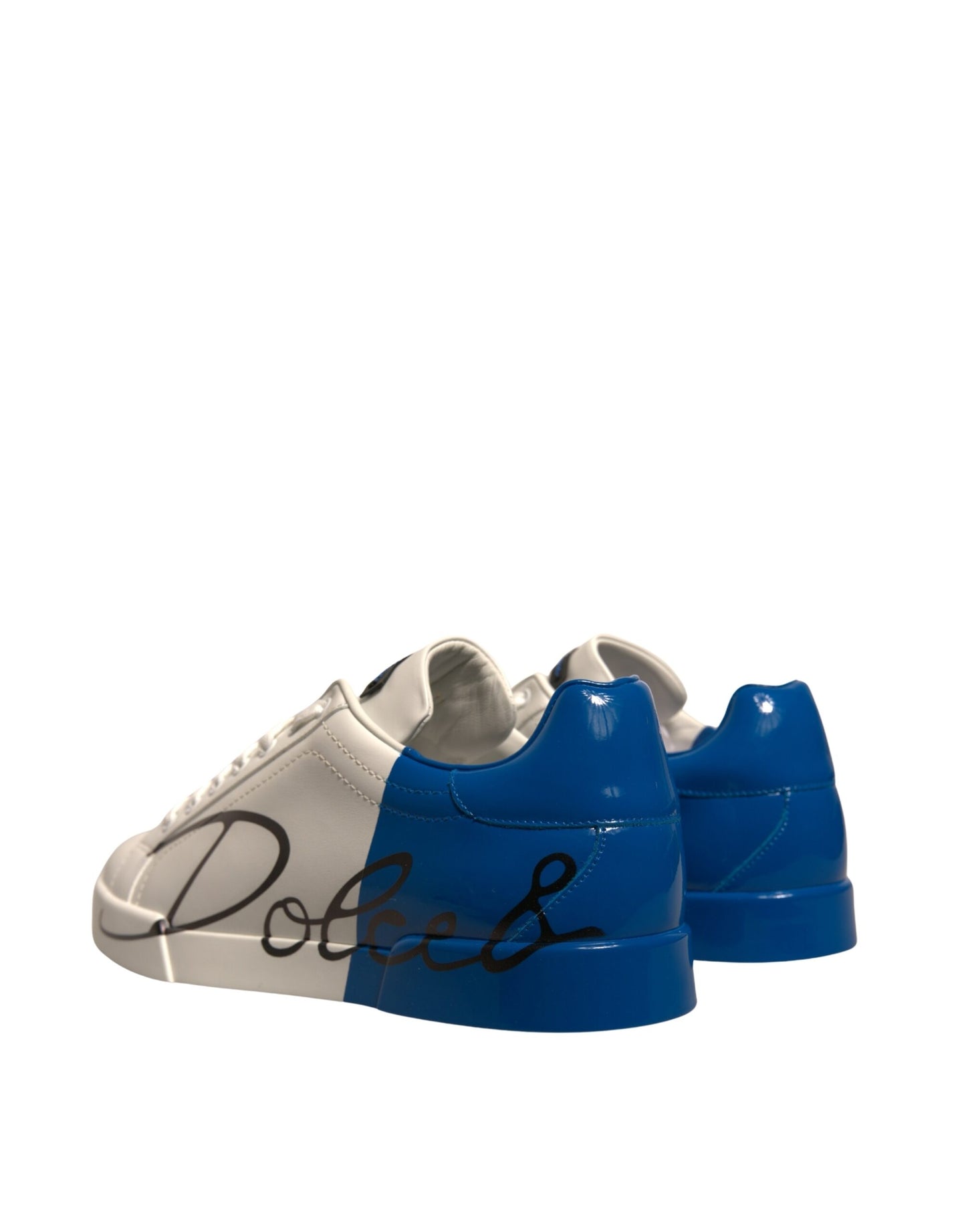 Dolce & Gabbana Weiß Blau Logo Portofino Turnschuhe Schuhe