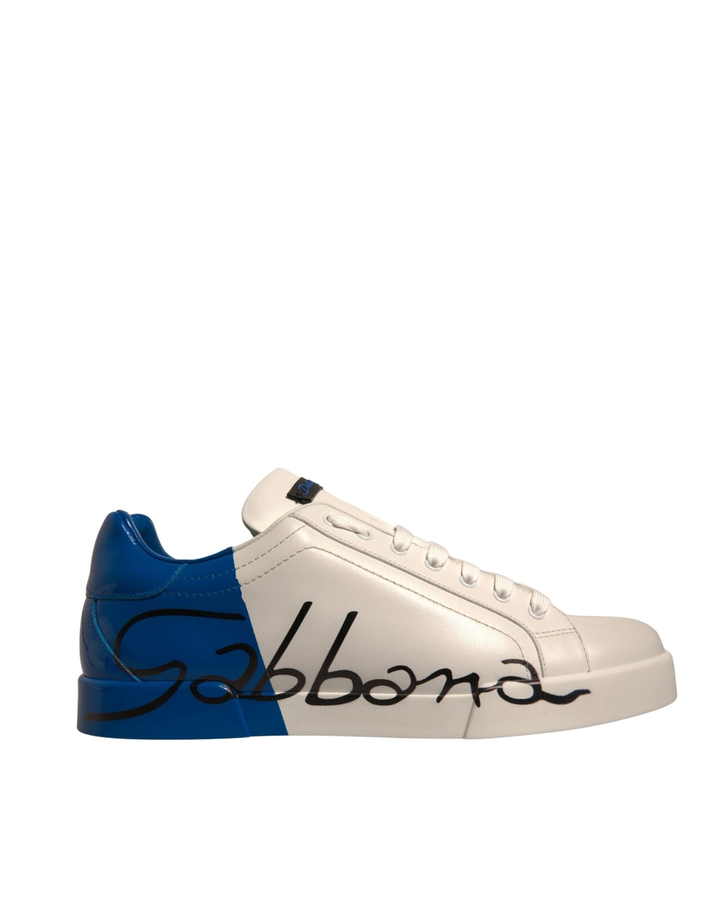 Dolce & Gabbana Weiß Blau Logo Portofino Turnschuhe Schuhe