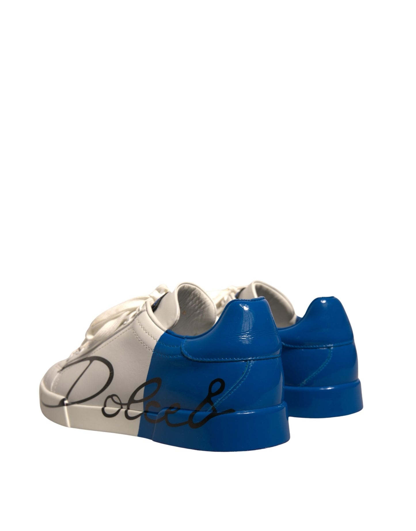 Dolce & Gabbana Weiß Blau Logo Portofino Turnschuhe Schuhe