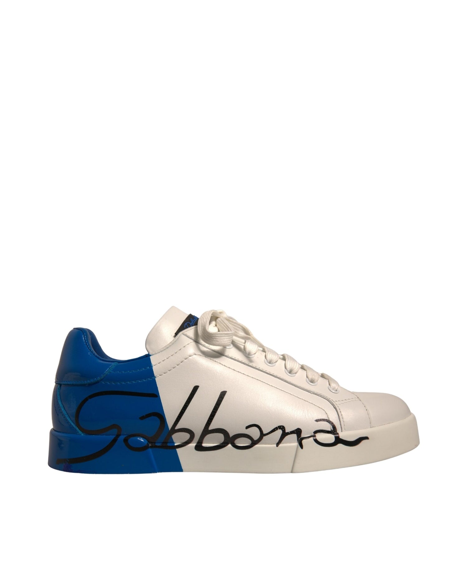 Dolce & Gabbana Weiß Blau Logo Portofino Turnschuhe Schuhe