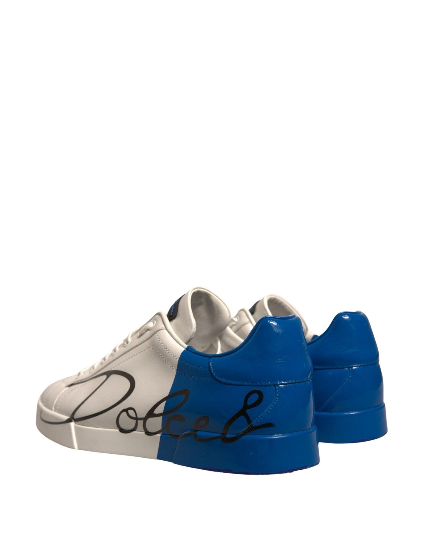 Dolce & Gabbana Weiß Blau Logo Portofino Turnschuhe Schuhe