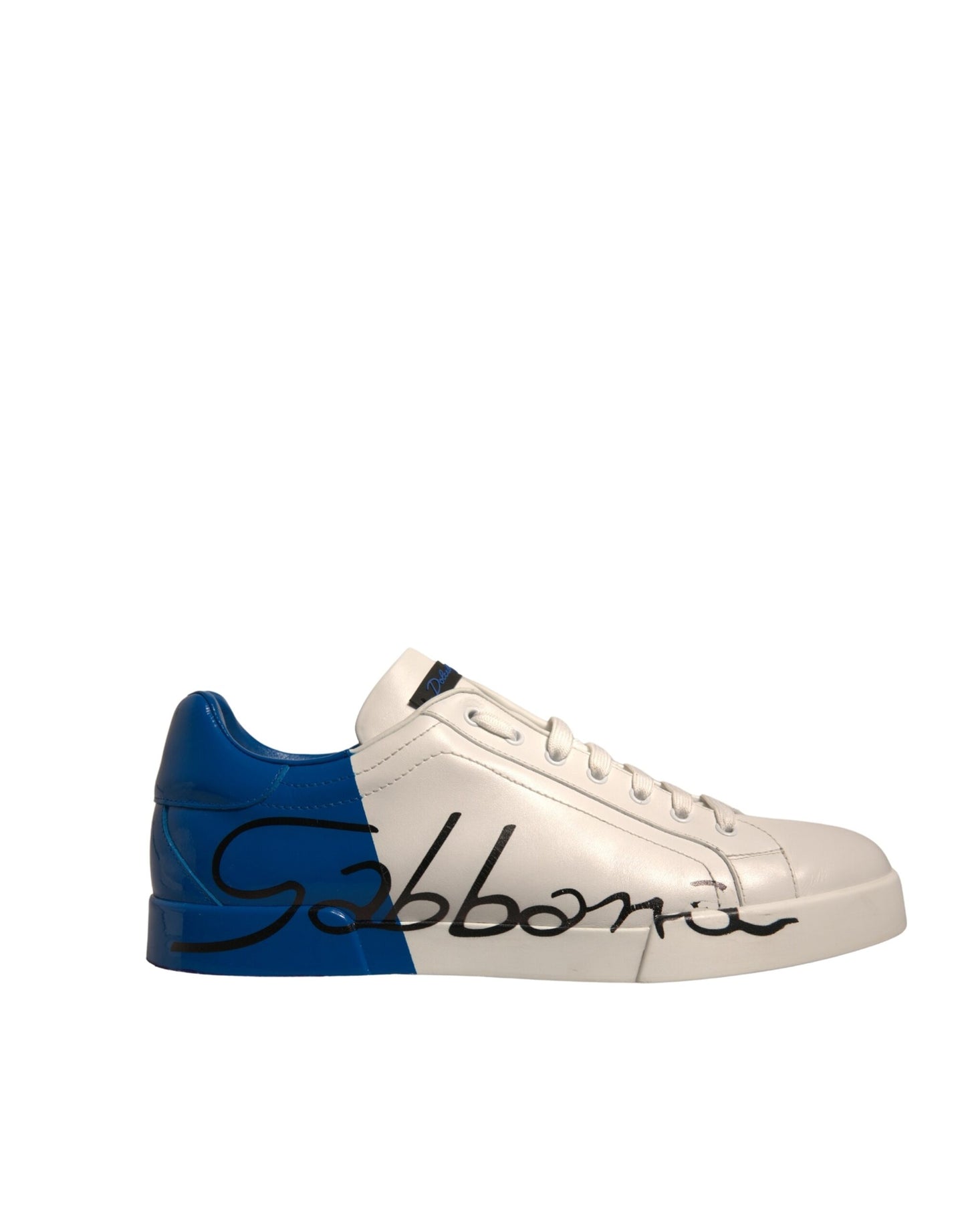 Dolce & Gabbana Weiß Blau Logo Portofino Turnschuhe Schuhe