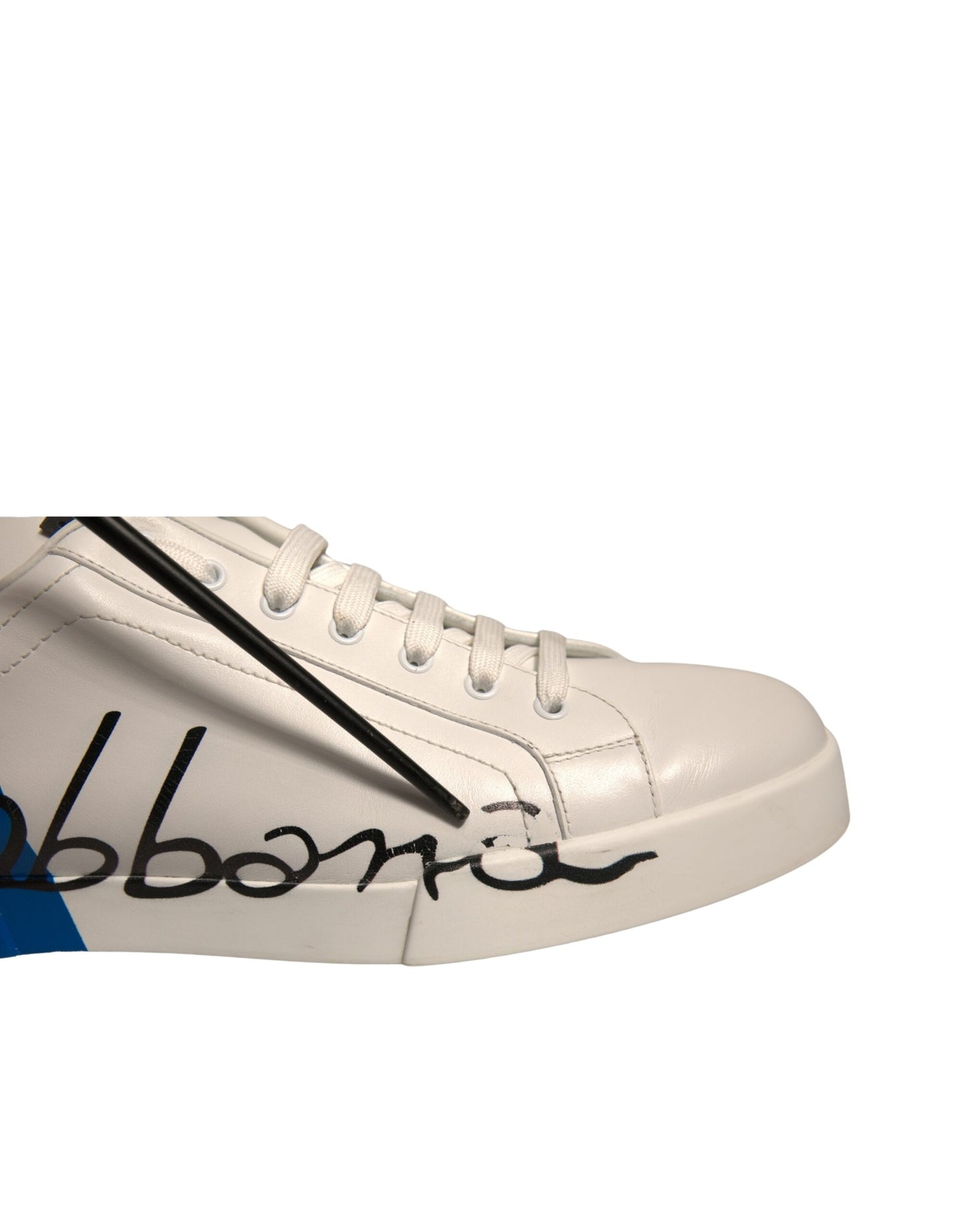 Dolce & Gabbana Weiß Blau Logo Portofino Turnschuhe Schuhe