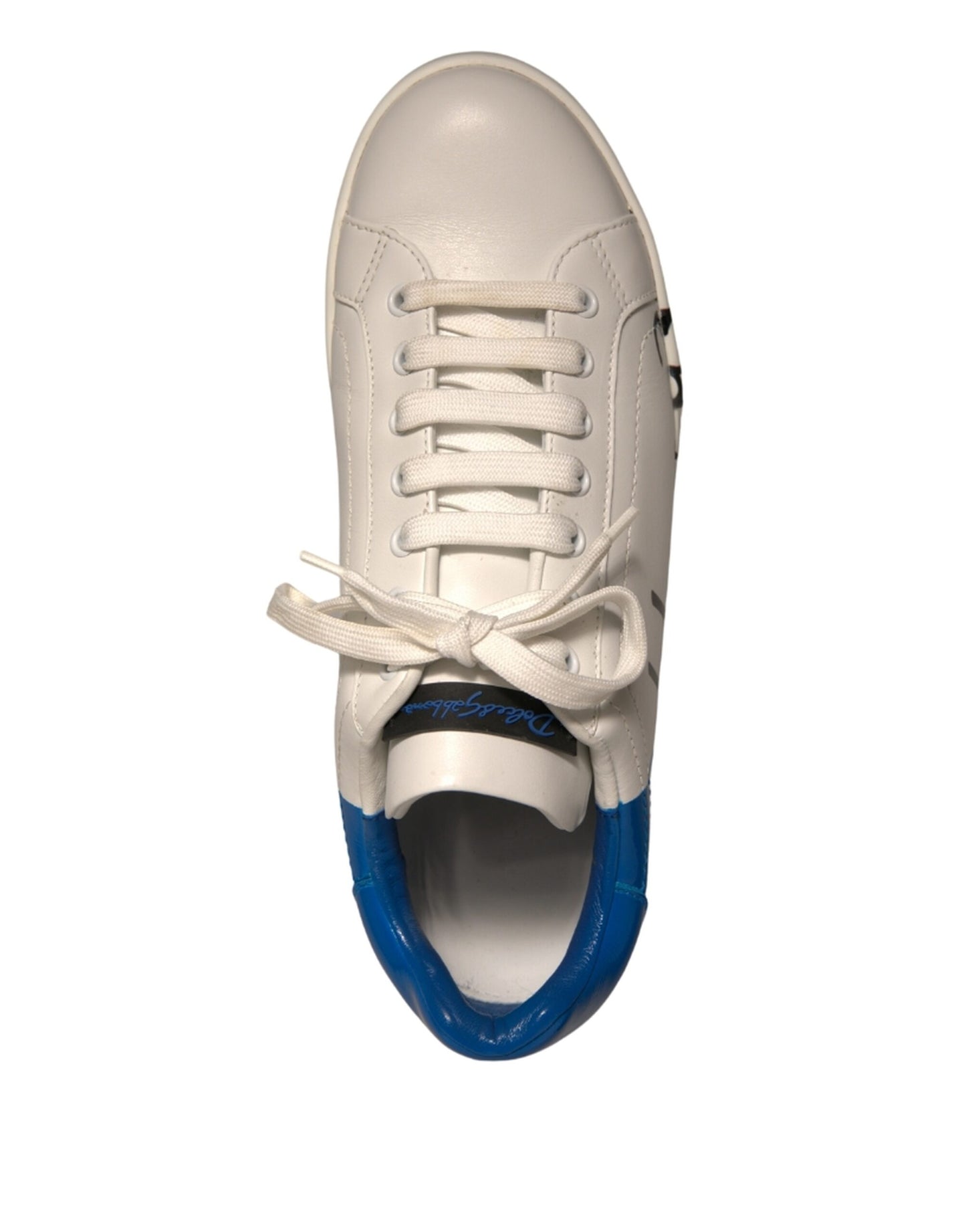 Dolce & Gabbana Weiß Blau Logo Portofino Turnschuhe Schuhe