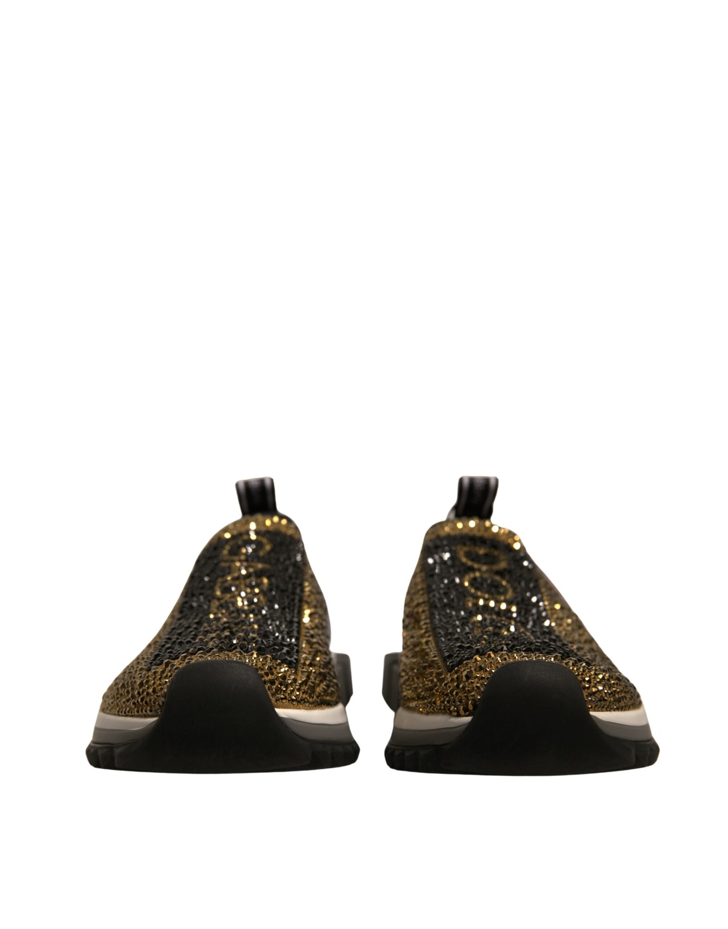 Dolce & Gabbana Gold Strass Sorrento Turnschuhe Schuhe