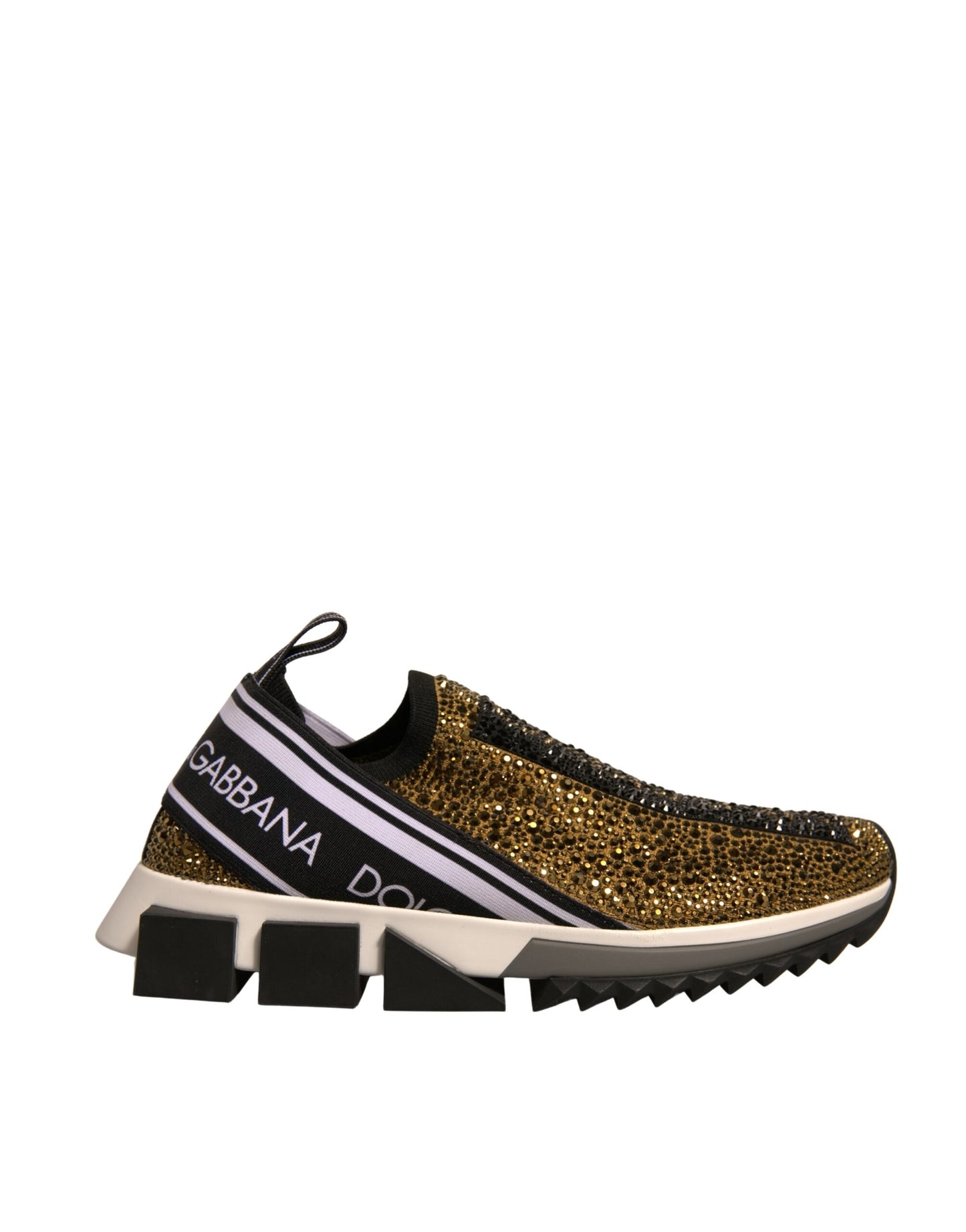 Dolce & Gabbana Gold Strass Sorrento Turnschuhe Schuhe