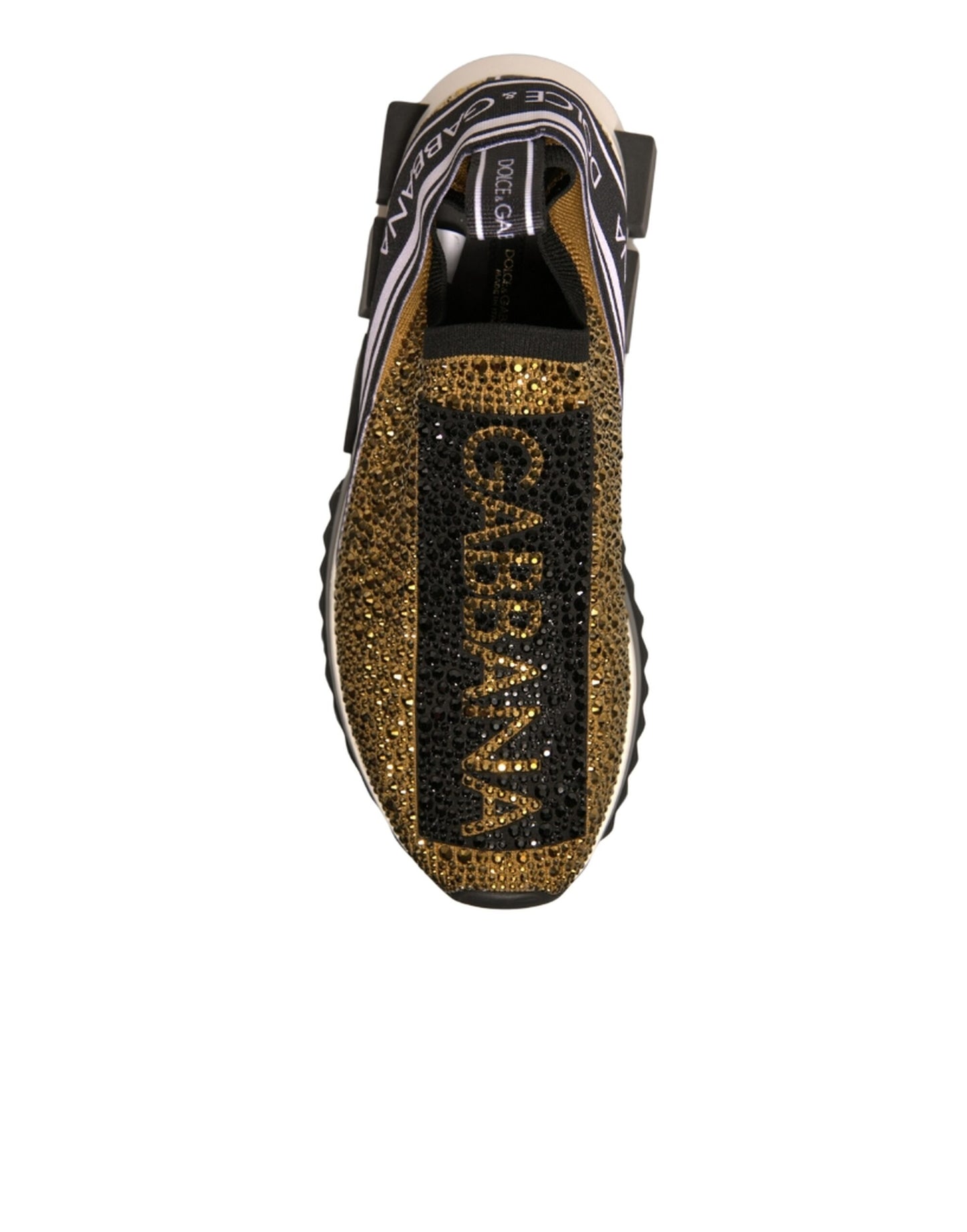 Dolce & Gabbana Gold Strass Sorrento Turnschuhe Schuhe