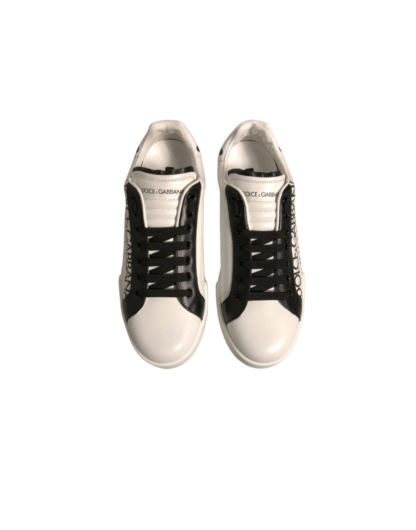 Dolce & Gabbana Weiß Leder Portofino Low Top Sneakers Schuhe