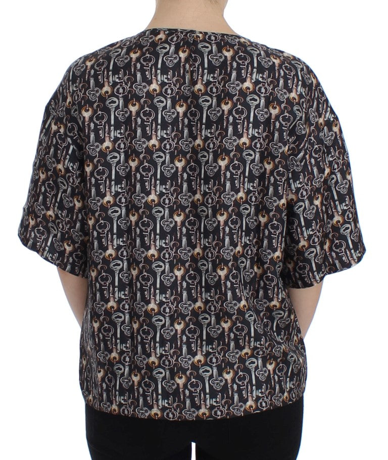 Dolce &amp; Gabbana Enchanted Sicily silk blouse with key print