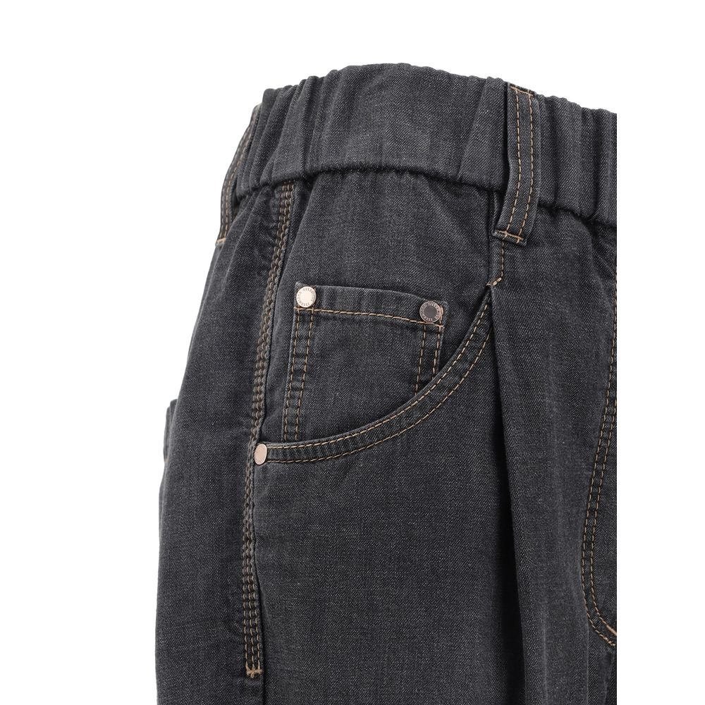 Brunello Cucinelli Jeans mit Gummizug im Bund