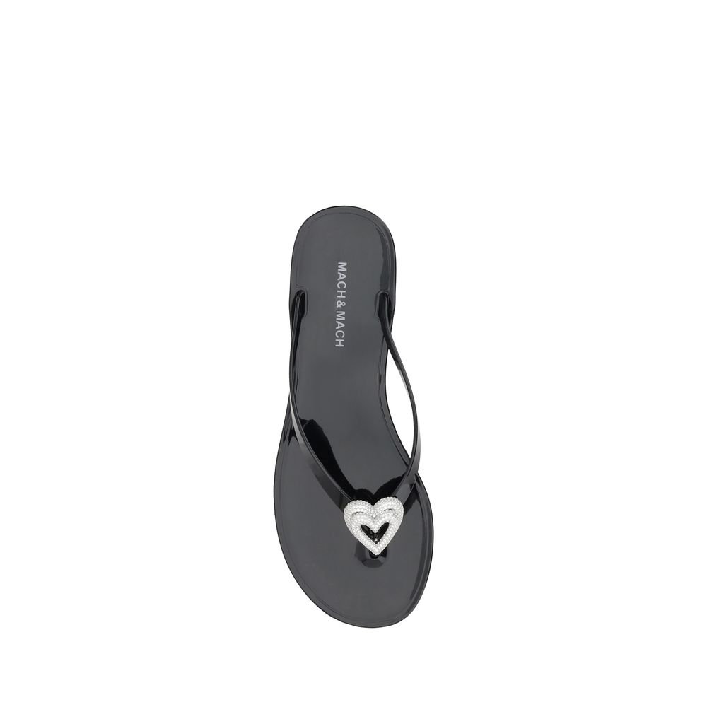 MACH & MACH Flip-Flop-Sandalen mit Doppelherz