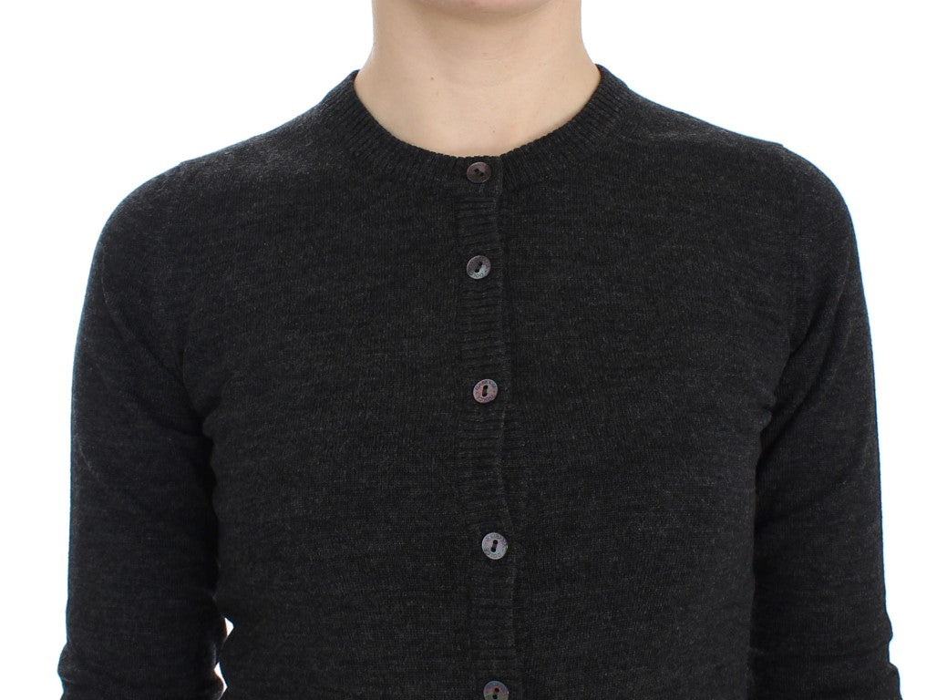 Dolce &amp; Gabbana Elegant Grey Wool Cardigan Sweater