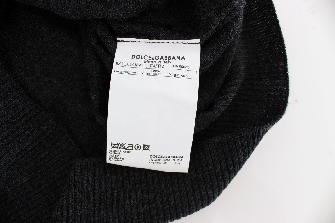 Dolce &amp; Gabbana Elegant Grey Wool Cardigan Sweater