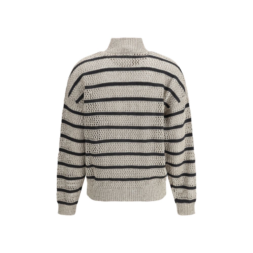 Brunello Cucinelli Cardigan mit offenem Strickmuster und Pailletten