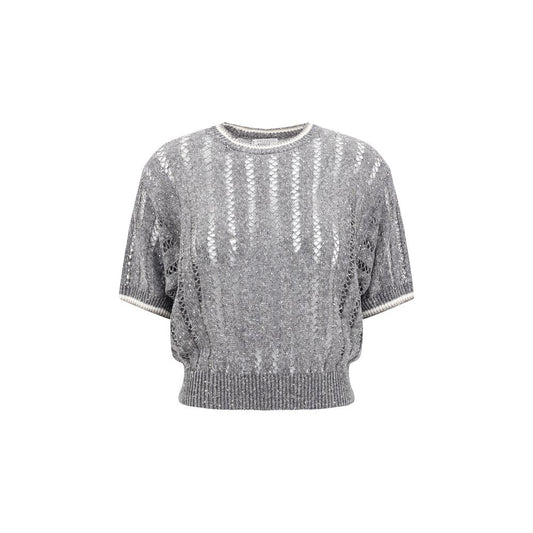 Brunello Cucinelli Durchbrochenes Strickmuster Pullover mit Pailletten