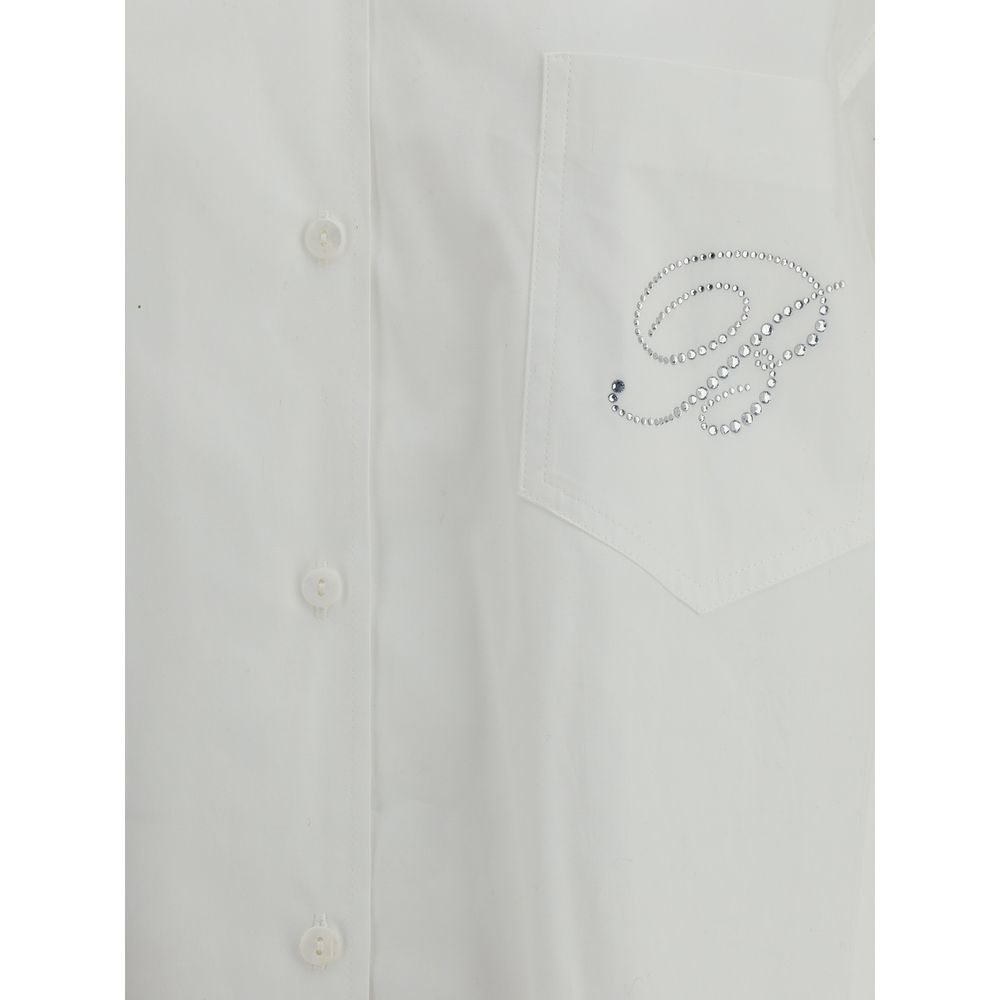 Blumarine Shirt mit gesträhntem Logo