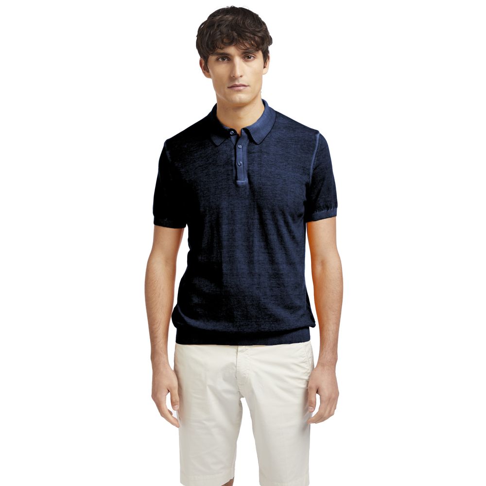 AT.P.CO Blaues Baumwoll-Poloshirt