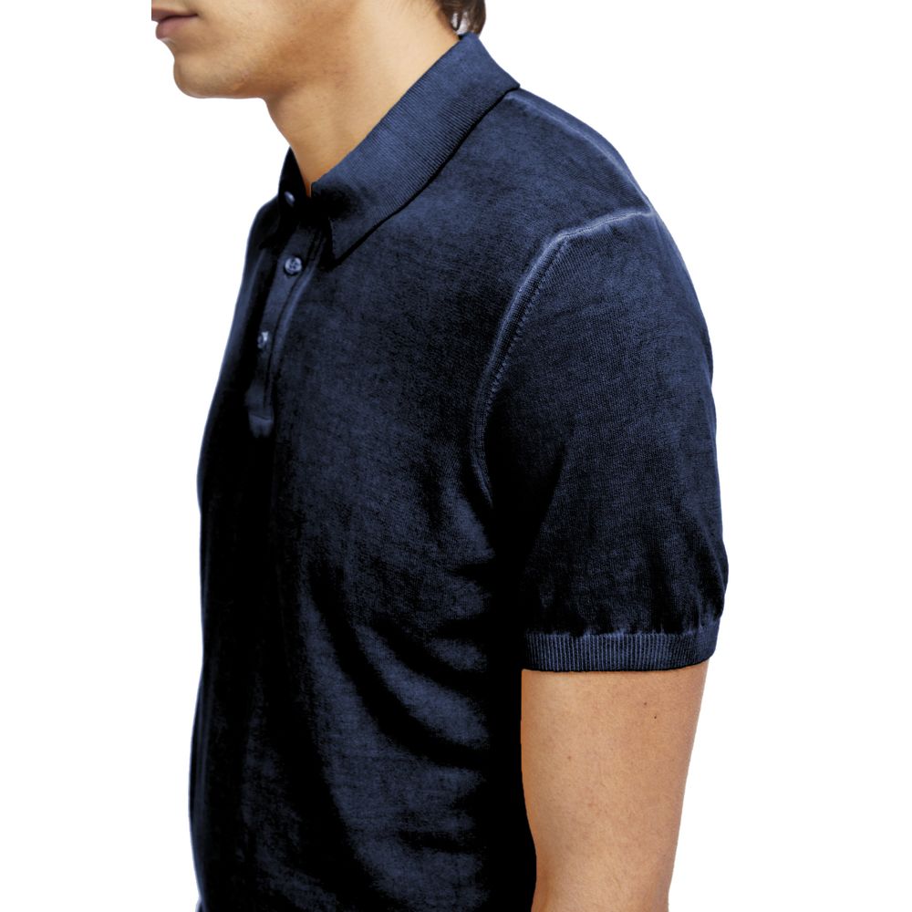 AT.P.CO Blaues Baumwoll-Poloshirt