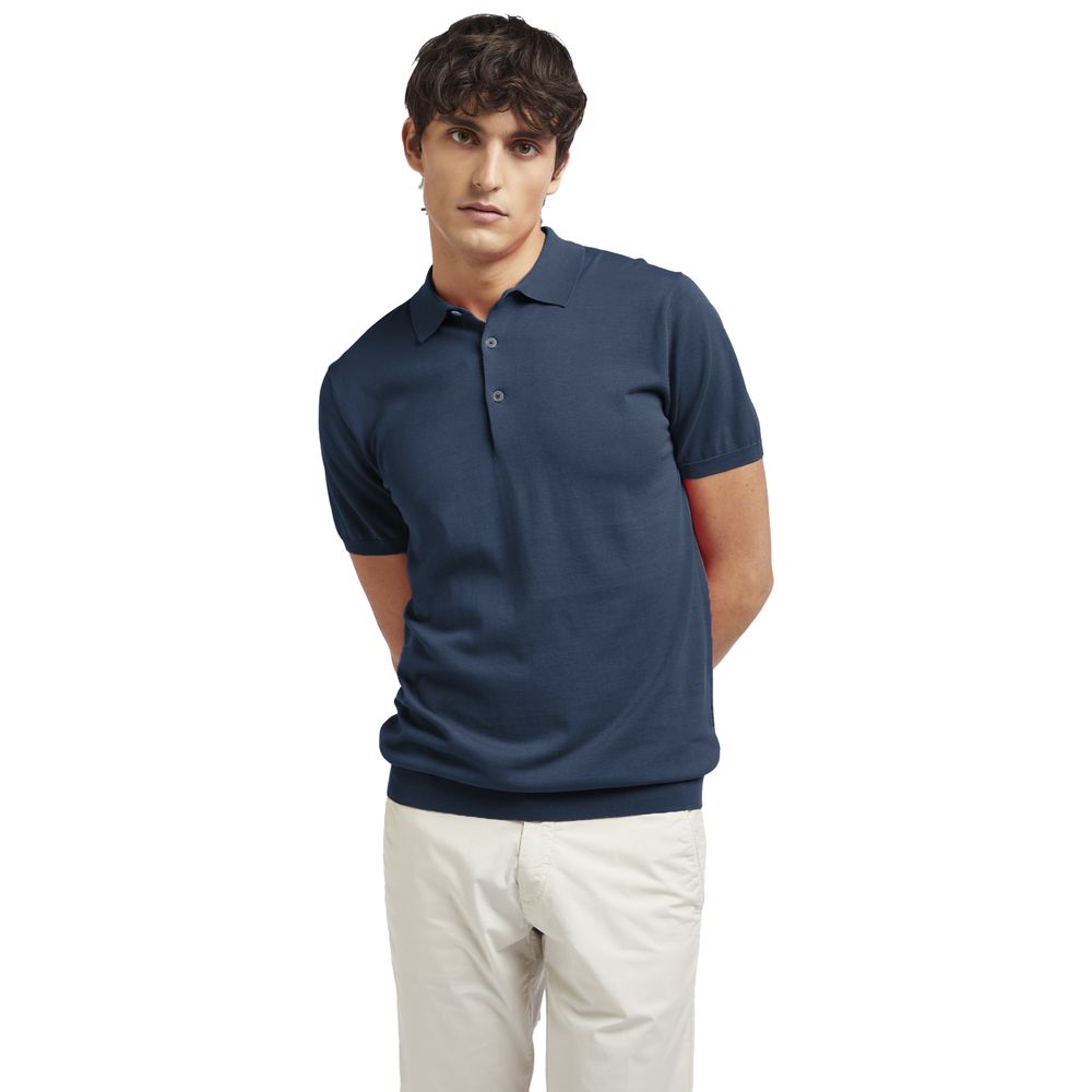 AT.P.CO Blaues Baumwoll-Poloshirt