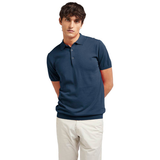 AT.P.CO Blaues Baumwoll-Poloshirt