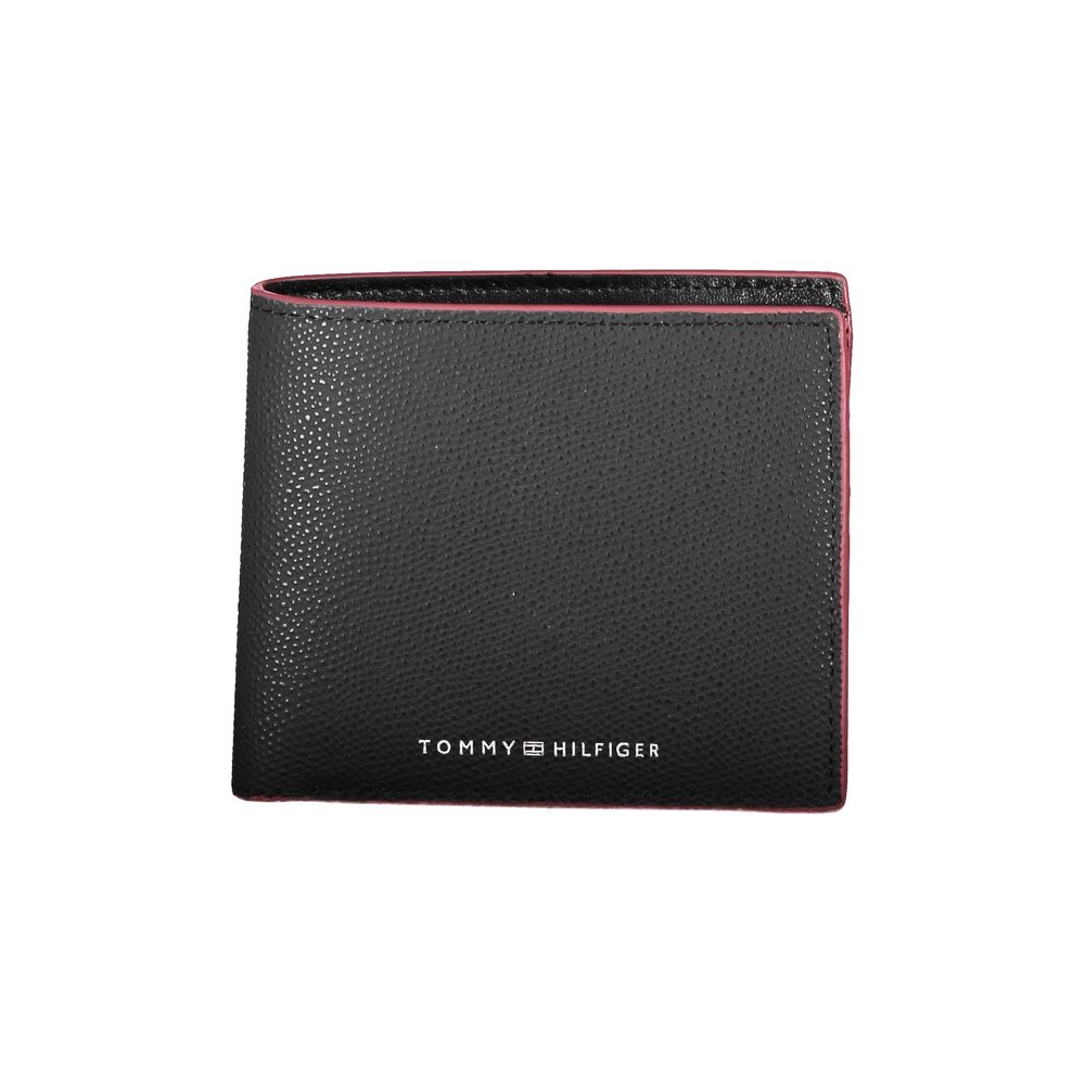 Tommy Hilfiger Elegantes Portemonnaie aus schwarzem Leder