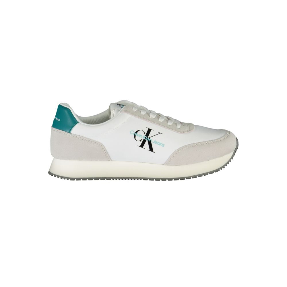 Calvin Klein Elegante weiße Schnürsenkel-Sneakers mit kontrastierendem Detail