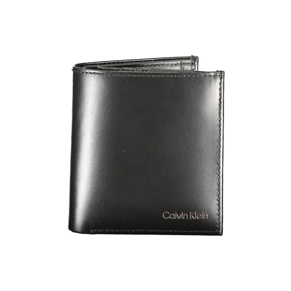 Calvin Klein Schwarzes Leder Portemonnaie