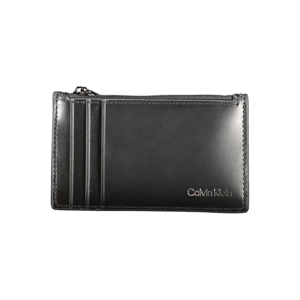 Calvin Klein Schwarzes Leder Portemonnaie