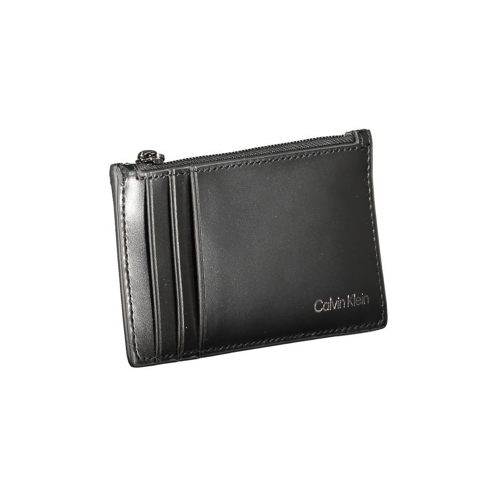 Calvin Klein Schwarzes Leder Portemonnaie