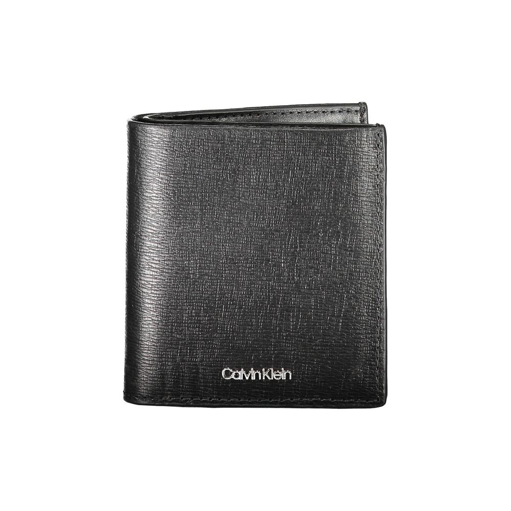 Calvin Klein Schwarzes Leder Herren Portemonnaie