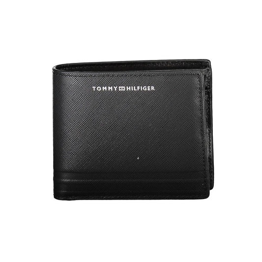 Tommy Hilfiger Schwarzes Leder Herren Portemonnaie