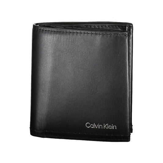 Calvin Klein Schwarzes Leder Herren Portemonnaie