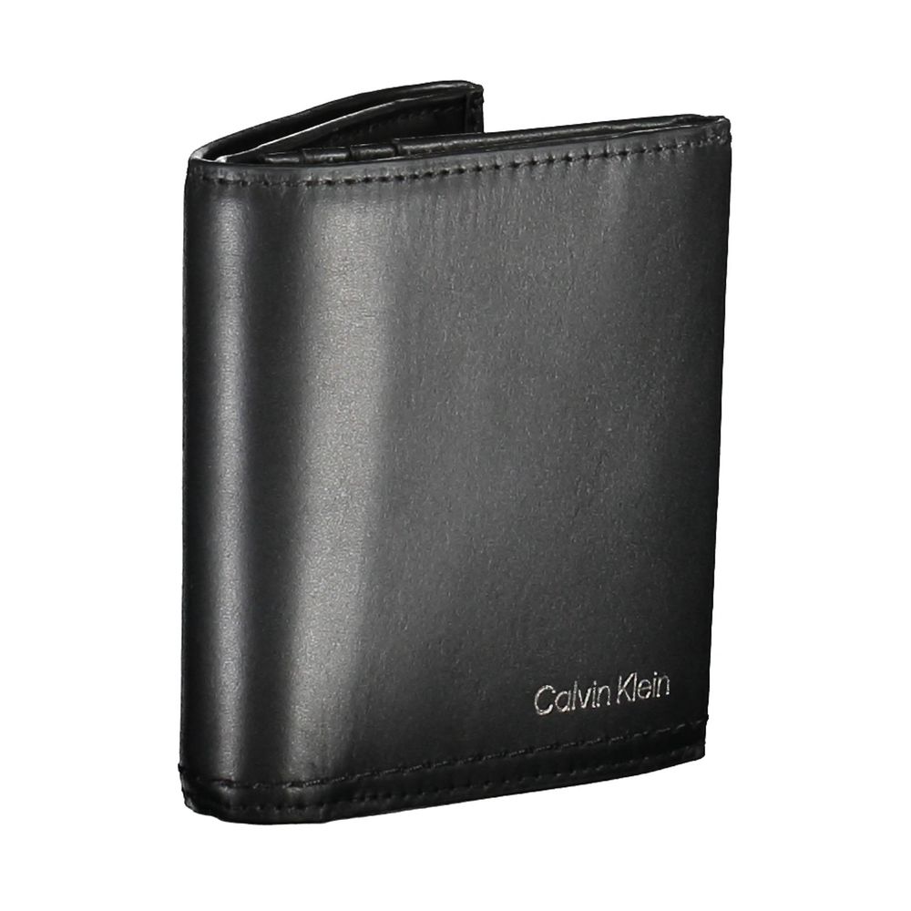 Calvin Klein Schwarzes Leder Herren Portemonnaie