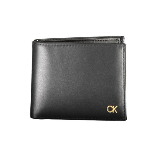 Calvin Klein Schwarzes Leder Herren Portemonnaie