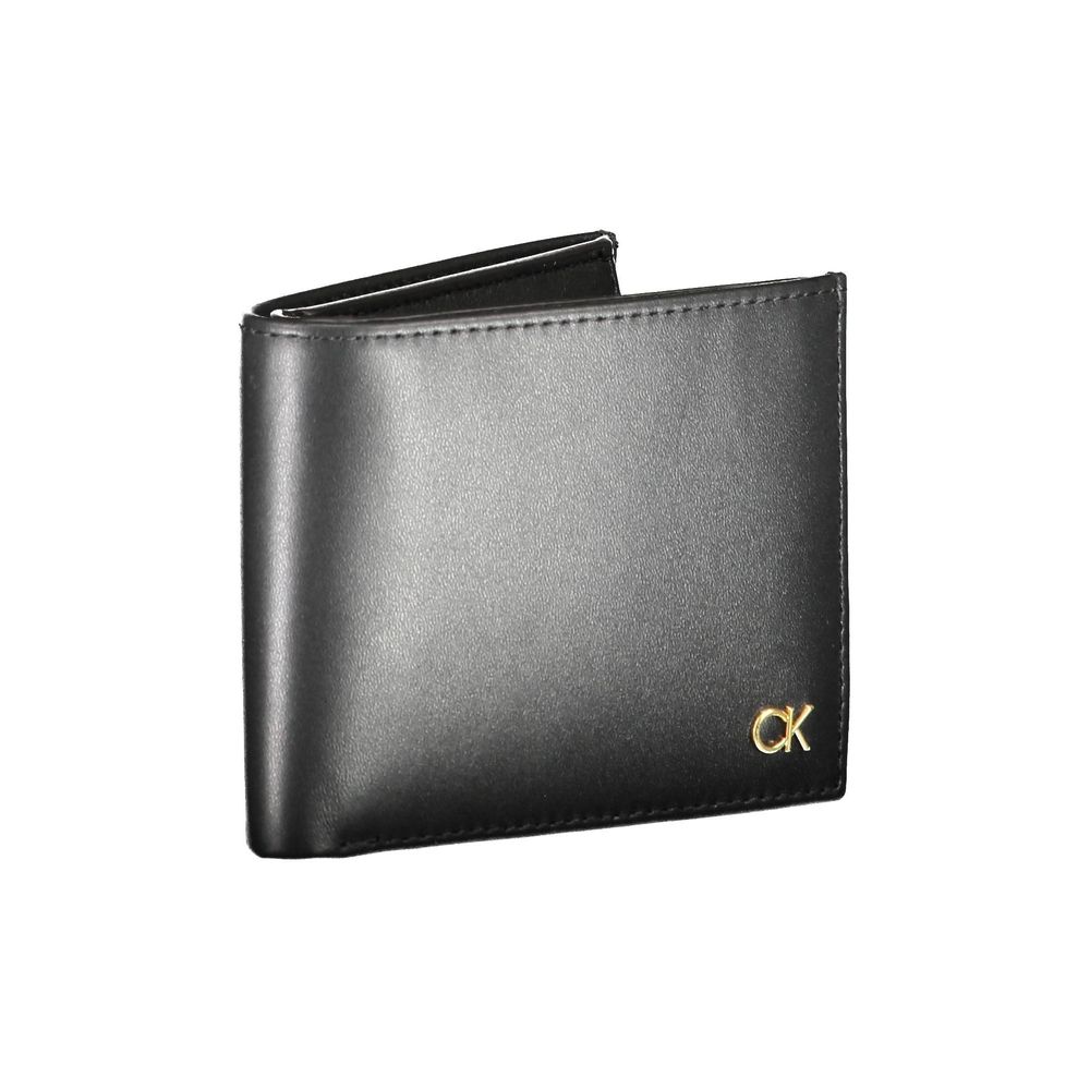 Calvin Klein Schwarzes Leder Herren Portemonnaie