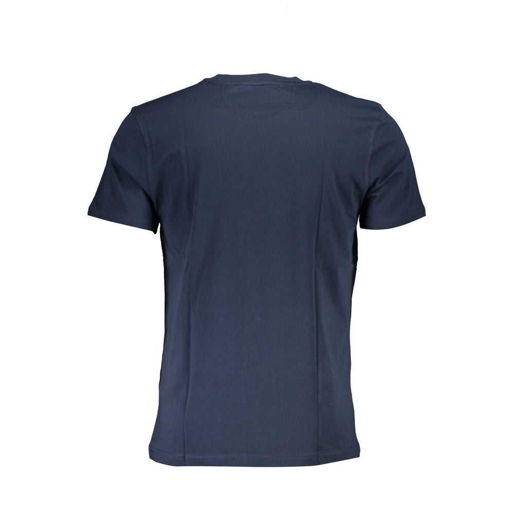 La Martina Elegantes blaues Baumwoll-T-Shirt mit Rundhalsausschnitt