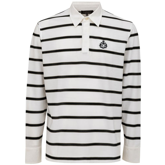 Canali Weißes Baumwoll-Poloshirt