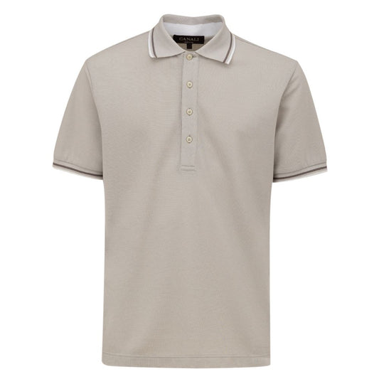 Canali Gray Cotton Polo Shirt