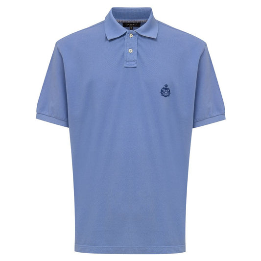 Canali Hellblaues Baumwoll-Poloshirt