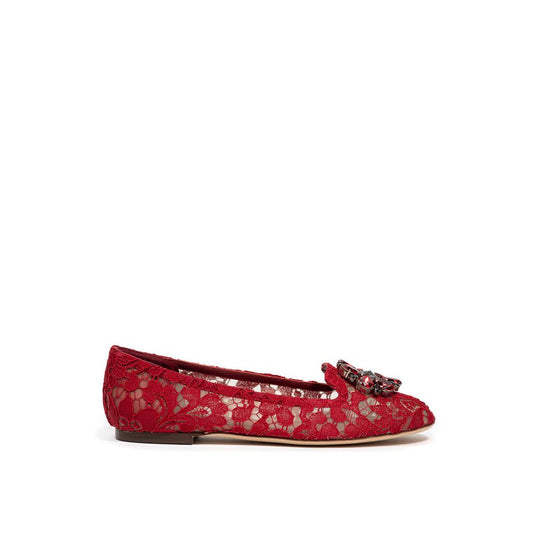 Dolce & Gabbana Flacher Schuh aus roter Viskose