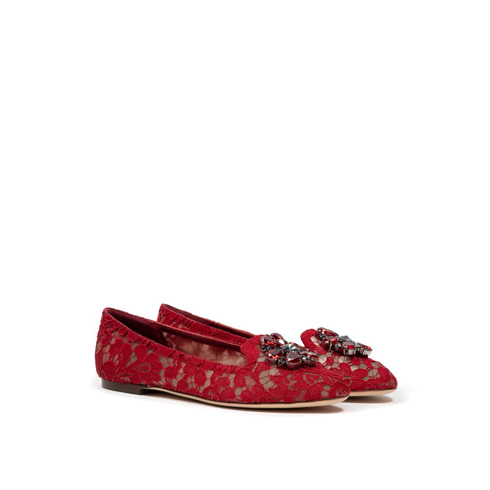 Dolce & Gabbana Flacher Schuh aus roter Viskose