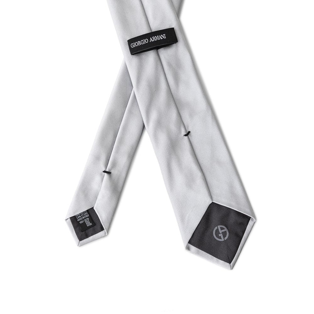 Giorgio Armani Silver Silk Tie