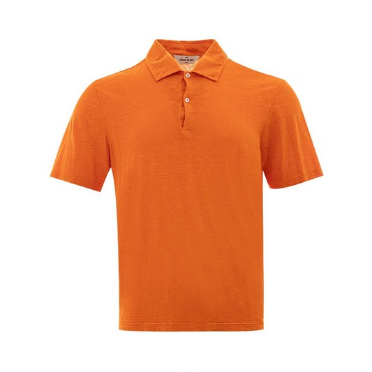 Gran Sasso Elegantes Poloshirt aus Leinen in Orange