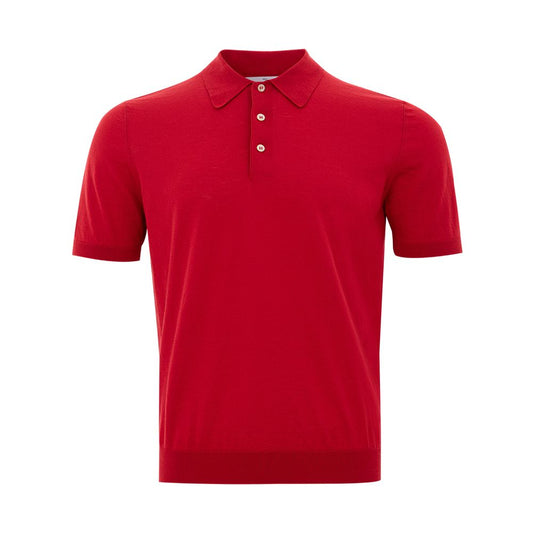 Gran Sasso Elegant polo shirt made of Italian cotton in bright red