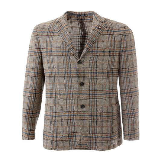 Lardini Elegant jacket in multicolored linen