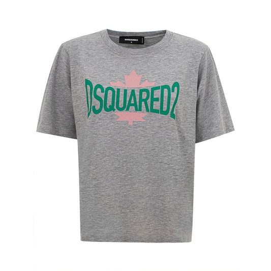 Dsquared² Chic grey cotton T-shirt for the modern woman