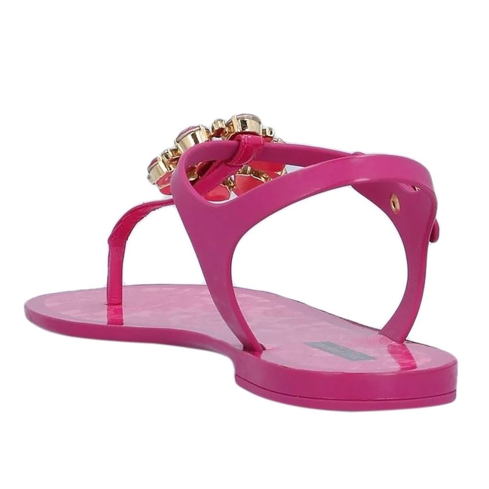 Dolce & Gabbana Fuchsia Baumwolle Sandale