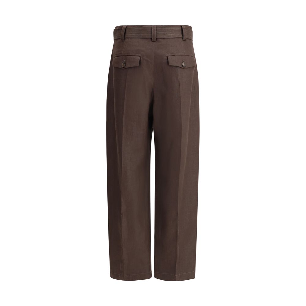 Brunello Cucinelli Leinenhose mit Gürtel