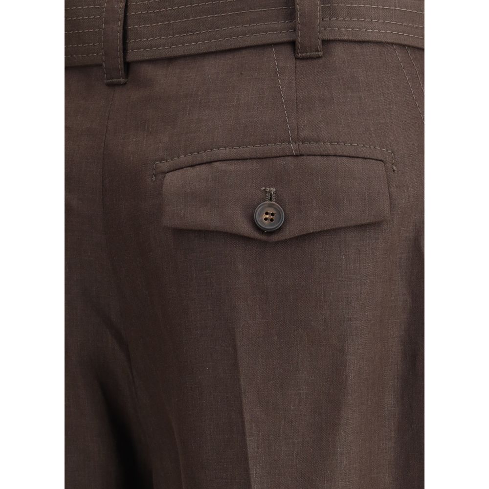 Brunello Cucinelli Leinenhose mit Gürtel